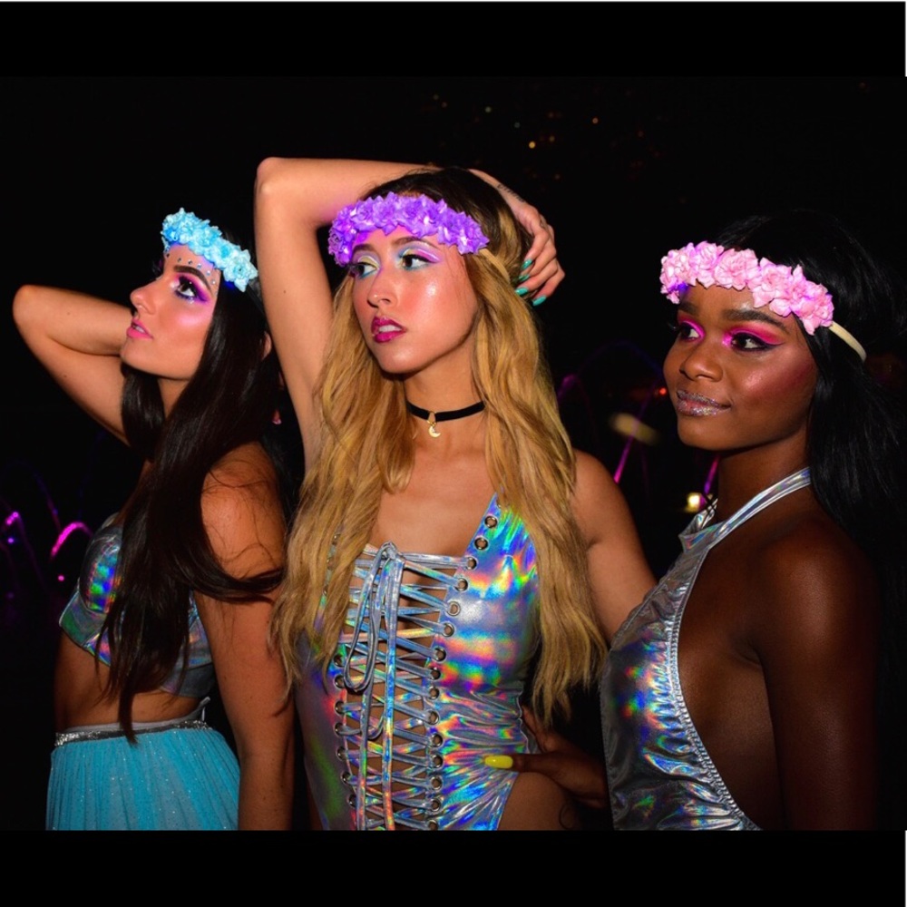 RAVE! Light-up Glow Ariel Flower Rose Headband!